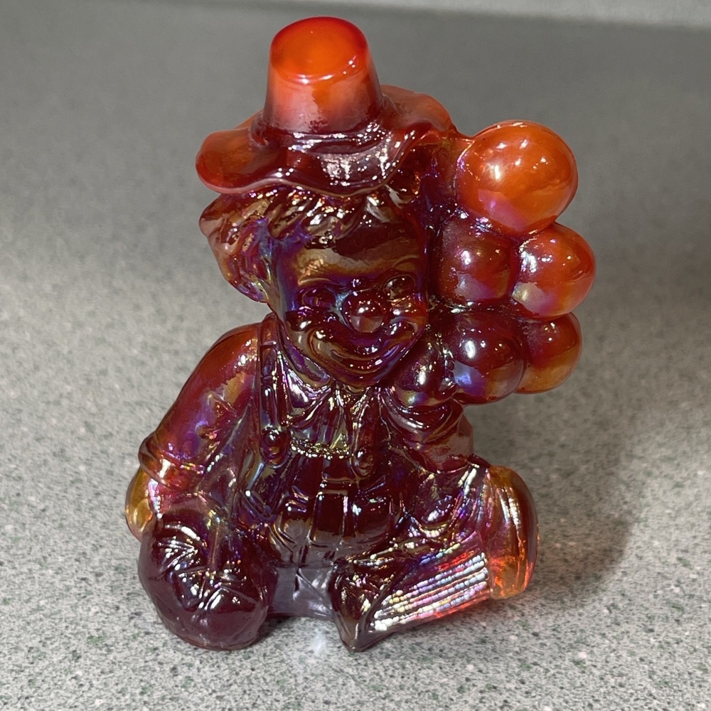 Mosser Carnival Glass Daisy All The World Loves A Clown Figure 80s 1981